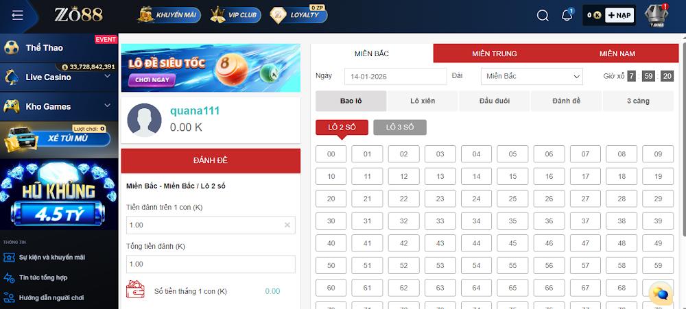 Các loại hình xổ số Win Win Zo88