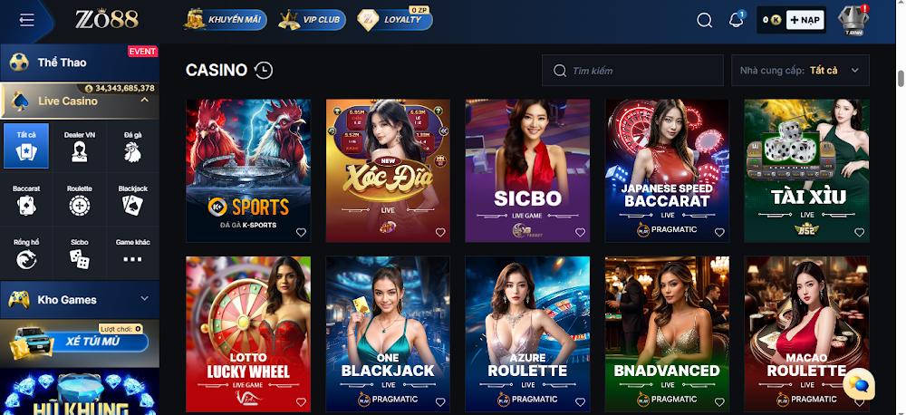 Trải nghiệm công nghệ vượt trội tại AG Live Zo88